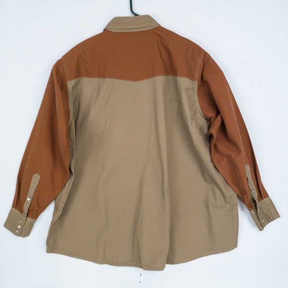 RASCO FR Flame Resistant Work Shirt 4XL Long Khaki Duck Two Tone Workwear - Picture 4 of 16